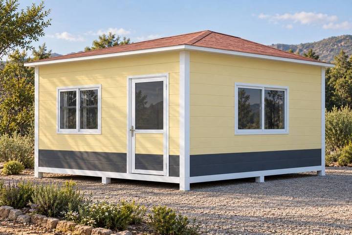 AL-02 · Casa compacta amarilla