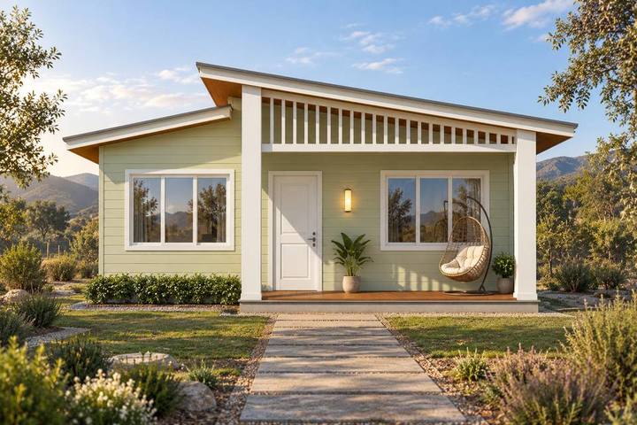 VM-02 · Casa modular de cubierta inclinada